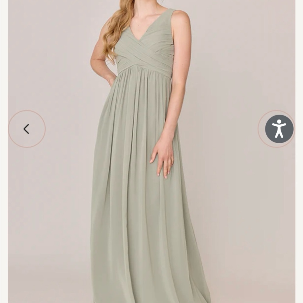 Revelry Silver Sage Chiffon Bridesmaid Dress